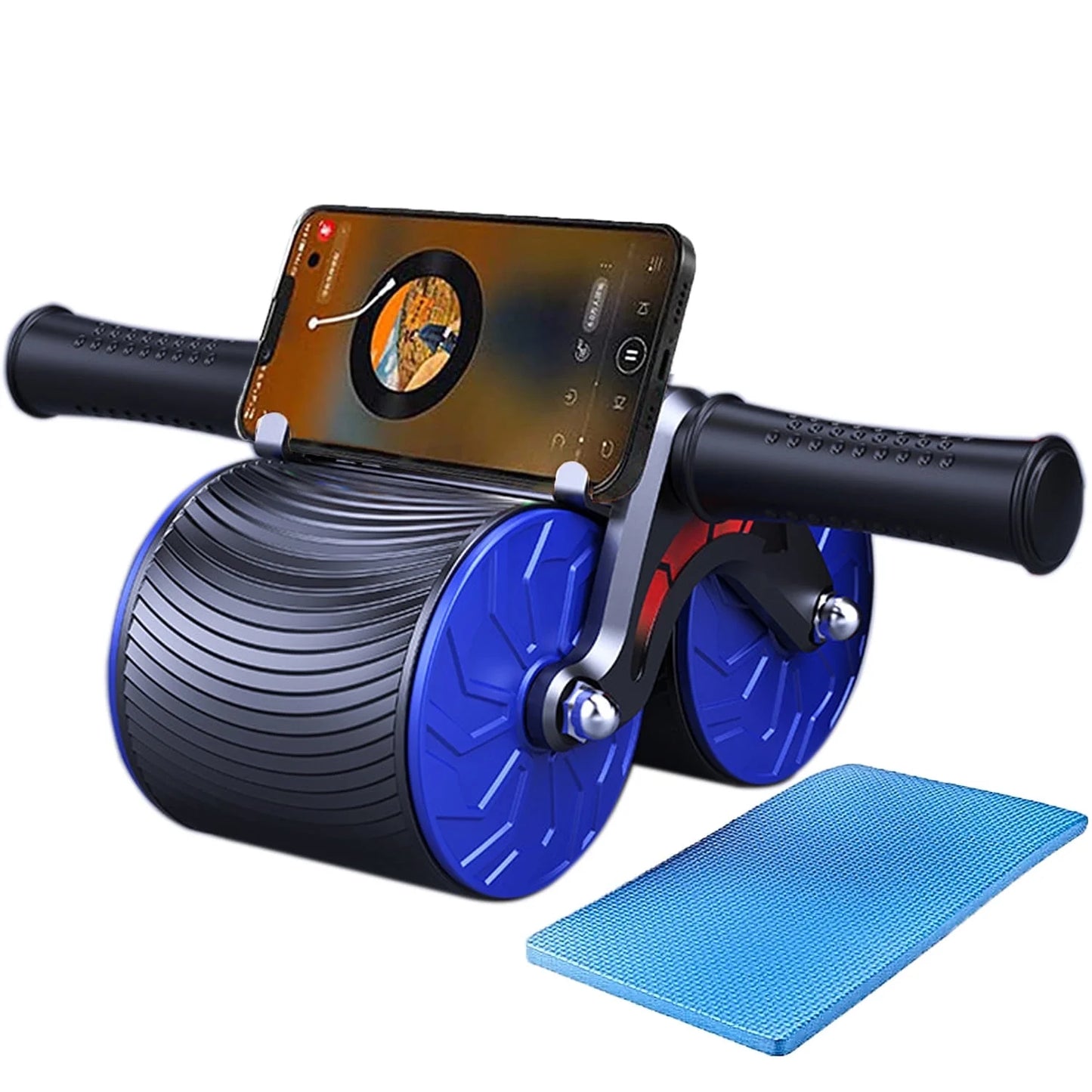 2025 New Ab Abdominal Exercise Roller Elbow Support, Abs Roller Wheel Core Exercise Equipment, Automatic Rebound Abdominal Wheel Blue