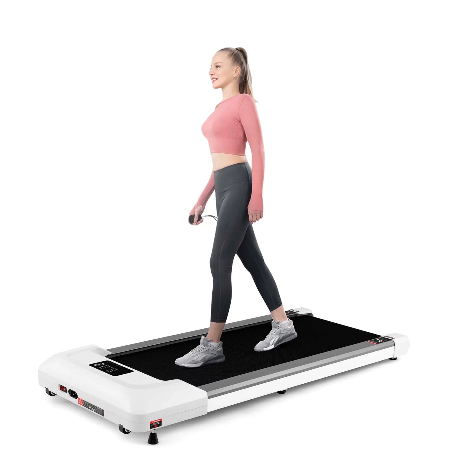 Superfit 0.6-3.8MPH Walking Pad under Desk Treadmill with Remote Control and LED Display White