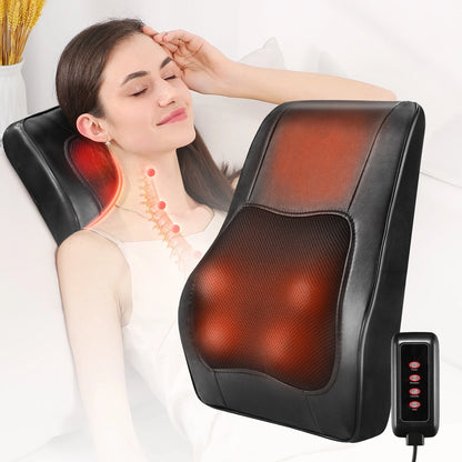 Back Massager with Heat, Massagers for Neck and Back, 3D Kneading Massage Pillow for Shoulder, Leg Muscle Pain Relief, Gifts for Mom Dad