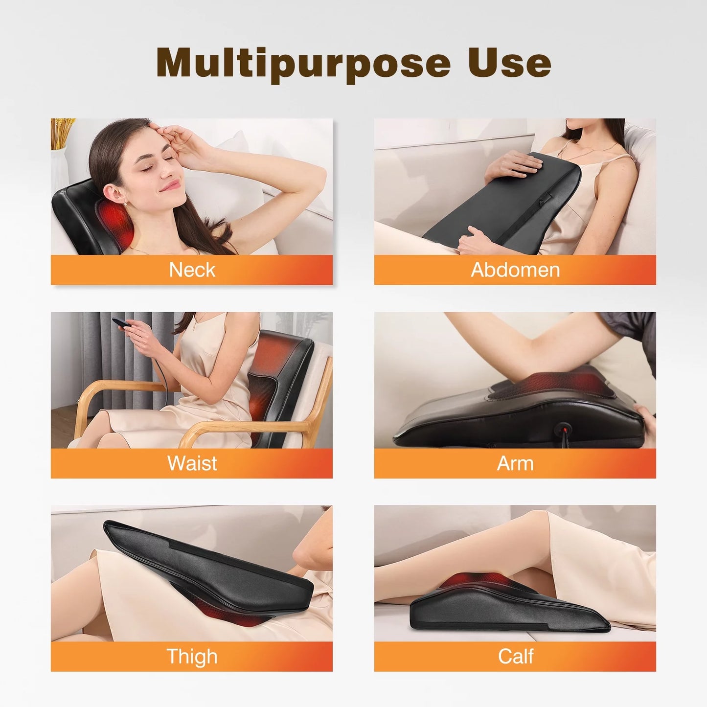 Back Massager with Heat, Massagers for Neck and Back, 3D Kneading Massage Pillow for Shoulder, Leg Muscle Pain Relief, Gifts for Mom Dad